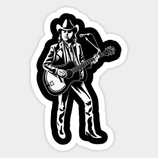 Dwight Yoakam Playing Guitar Sticker